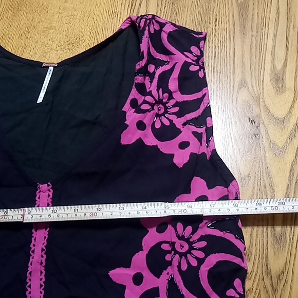 Free People Dress S/P SMALL PETITE Womens Black FLORAL FLOWERS Preowned - Picture 4 of 6